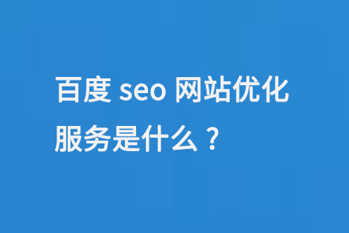 百度seo網站優化服務是什么