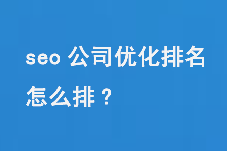 seo公司優(yōu)化排名怎么排