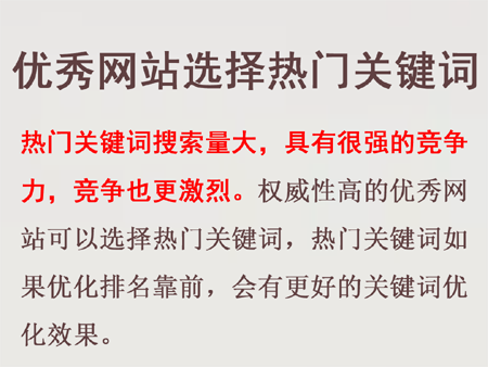 優秀網站優化選擇熱門關鍵詞