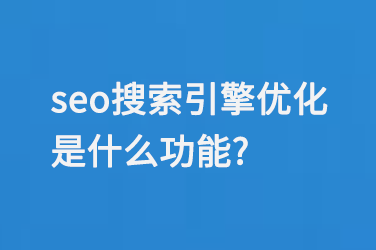 seo搜索引擎優(yōu)化是什么功能?